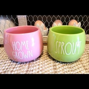 Rae Dunn HOME GROWN And SPROUT Planter Set